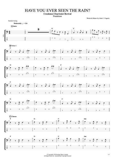 Have You Ever Seen The Rain Tab By Creedence Clearwater Revival Guitar Pro Full Score