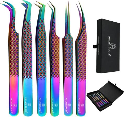 Amazon PHLASH TOOLS Pack Of 6 Eyelash Extension Tweezers Set