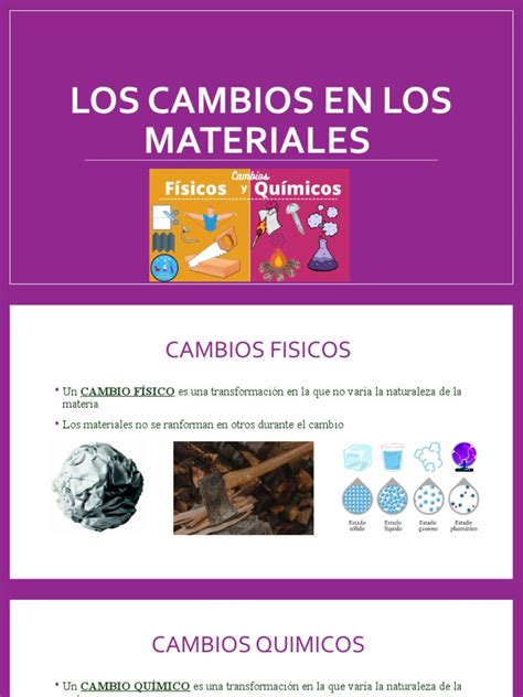 Los Cambios En Los Materiales Pdf