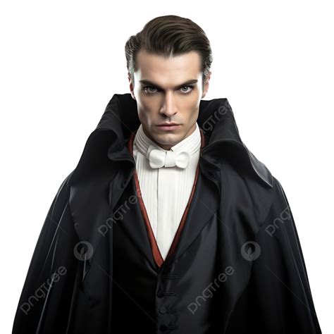 Guy In The Halloween Costume Of Count Dracula Is Looking At The Camera Funny Man Black Man