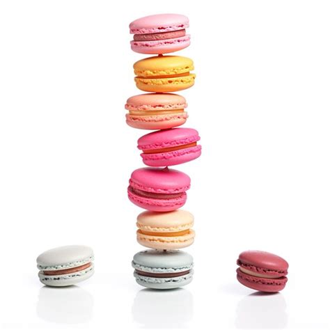 Premium Ai Image Macaron Suspended On A White Background