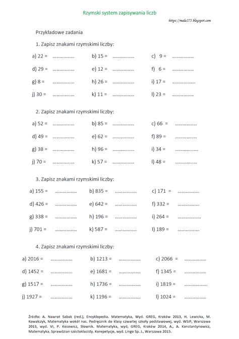 Blog Edukacyjny Dla Dzieci Rzymski System Zapisywania Liczb