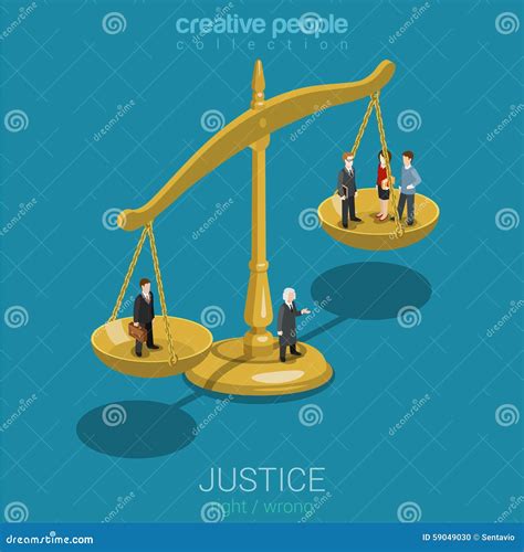 Justice And Law Judgment And Decision Flat D Isometric Concept Stock