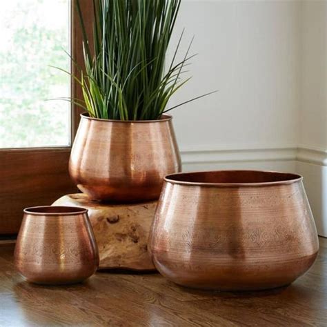 Copper Planters Indoor Planters Copper Gardening Decor Etsy Copper