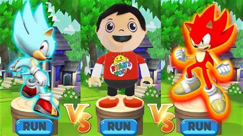 Tag With Ryan Vs Sonic Dash Ryan Vs Ice Super Sonic And Fire Super