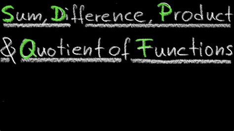 Sum Difference Product Quotient Of Functions Youtube