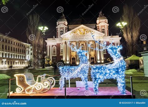 Christmas Decoration In Sofiabulgaria Stock Image Image Of