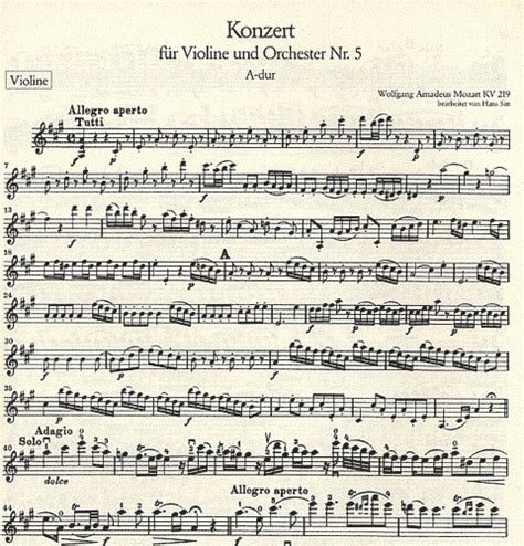 Mozart W A Concerto In A Kv Violin Piano Metzler Violin