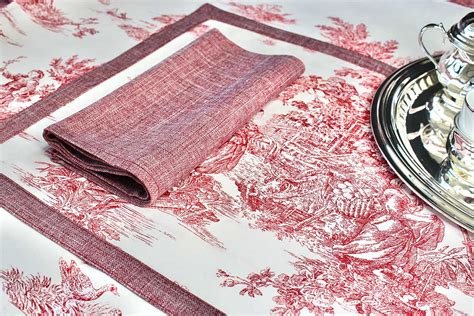 Tovaglietta Americana Toile De Jouy Rossa Shop Magilu