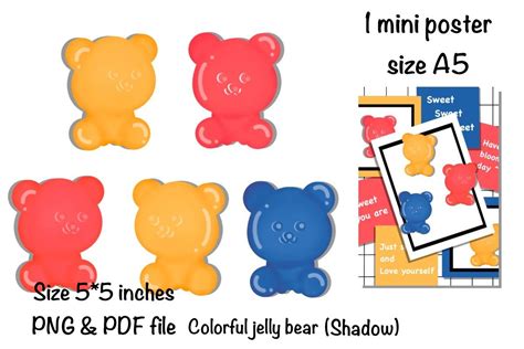 Colorful Jelly Bear Sticker Poster Gr Fico Por Spsweet Creative Fabrica