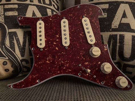 Stratocaster Left Handed Loaded Pickguard With Hand Wound Reverb