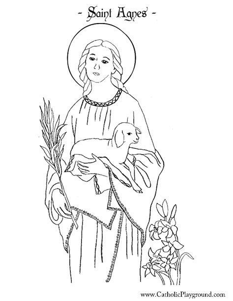 Saint Agnes Coloring Page Catholic Playground