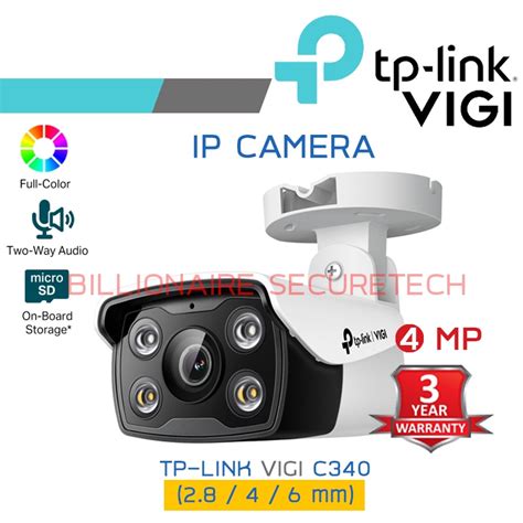 TP LINK VIGI 4MP Outdoor FULL COLOR IP Camera C340 2 8 4 6 Mm Two