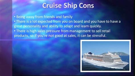 Pros and cons of working at a spa on a cruise ship