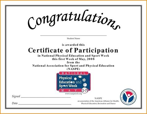 Sample Certificate Of Participation Template – Sample.gelorailmu.com