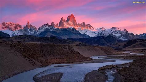 Tapety Zdjęcia Argentyna Rzeka Fitz Roy Park Narodowy Los