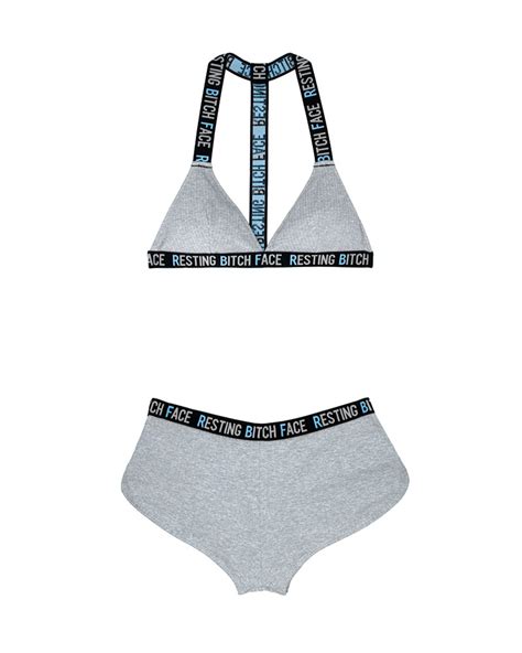 Fantasy Lingerie Vibes Resting Bitch Face Bralette Retro Short