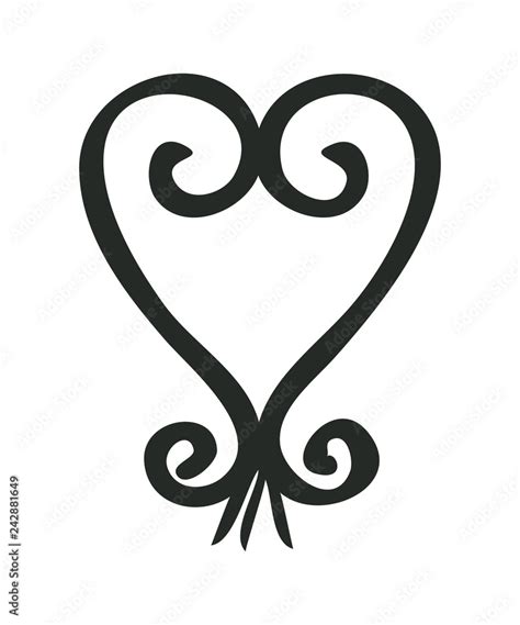 Adinkra Vector illustration: Sankofa Heart Symbol isolated. Stock ...