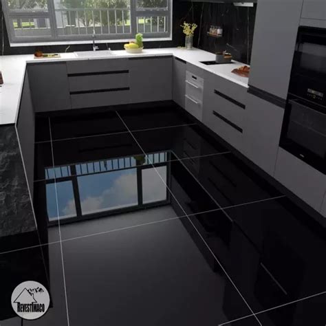 Porcelanato Negro Brillante 60x60 Cuotas sin interés