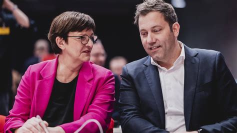 SPD Parteitag Esken und Klingbeil beschwören Zusammenhalt der SPD