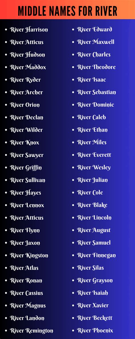 400 Cool Middle Names For River That Will Surprise Anyone