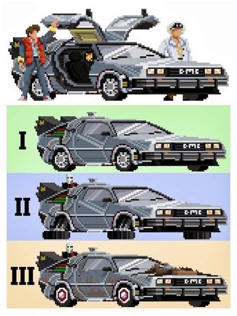 Pixel Art Back To The Future Delorean