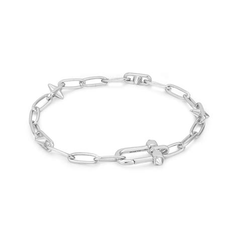 Ania Haie Silver Stud Link Charm Bracelet David Christopher