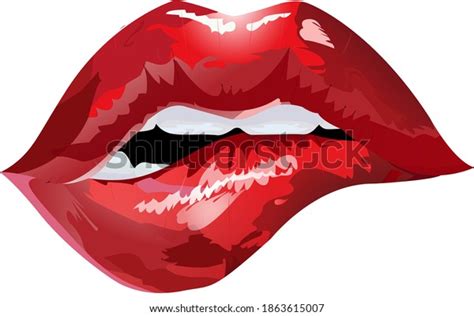 Red Hot Lips Kiss Illustrator Art Stock Illustration 1863615007