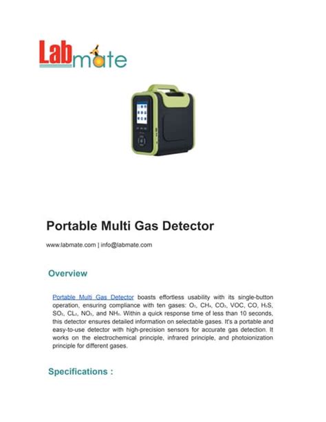 Portable Multi Gas Detector | PDF