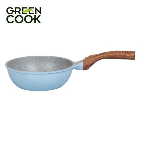 Chảo đúc đáy từ men đá xanh sapphire 26 cm Green Cook GCP09-26IH