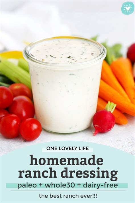 The Best Paleo Ranch Dressing Dairy Free One Lovely Life