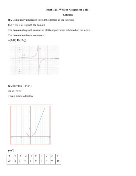 Math Written Assignment Unit Math Written Assignment Unit