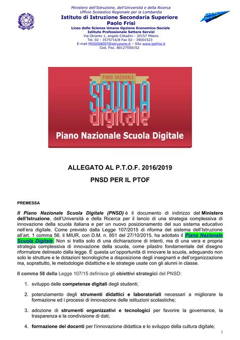 Allegato Pnsd Ptof Pdf