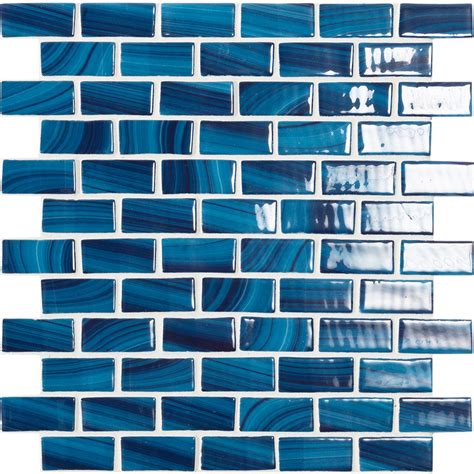 Dark Blue 1 X 2 Glass Tile Vidrepur Nature Collection Aquablu Mosaics