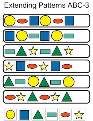 Extending Patterns ABC 3 Shapes Worksheets Library