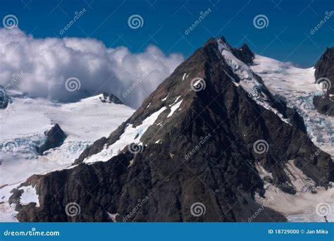 Mount Cook and Glaciers - New Zealand Stock Photo - Image of peak ...