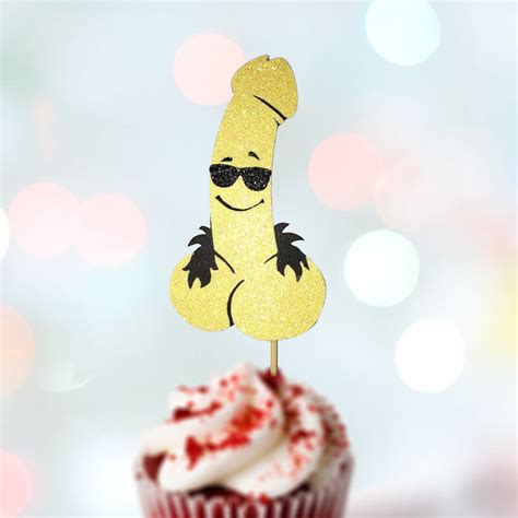 10 Pc Penis Cup Cake Topper Naughty Bachelorette Cup Cake Etsy