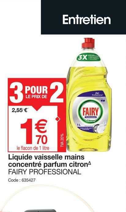 Promo Liquide Vaisselle Mains Concentr Parfum Citron Fairy