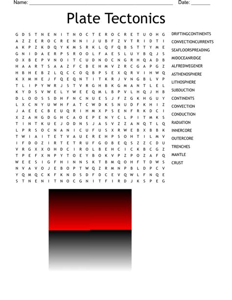 Plate Tectonics Vocabulary Word Search Wordmint