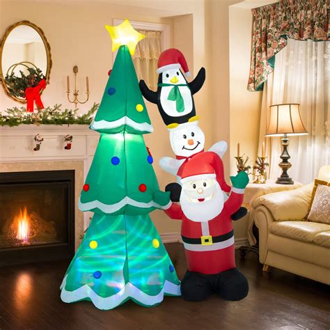 2 6m Christmas Tree With Santa And Friends Inflatable Airfigs Inflatables