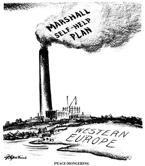 Marshall Plan, 1947. /N'Peace-Mongering.' American Cartoon By Daniel R ...