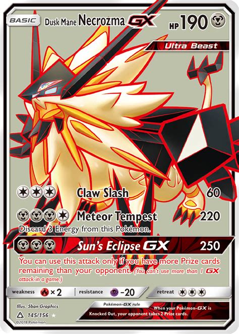 Dusk Mane Necrozma Gx Ultra Prism Upr Pkmncards