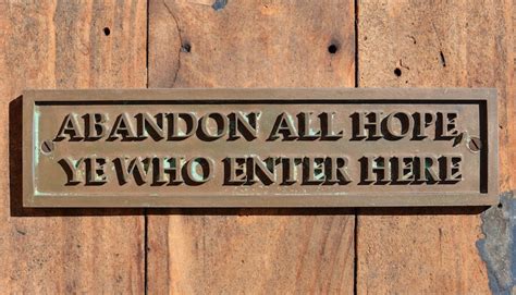 Abandon All Hope Ye Who Enter Here Funny Door Sign Old Etsy