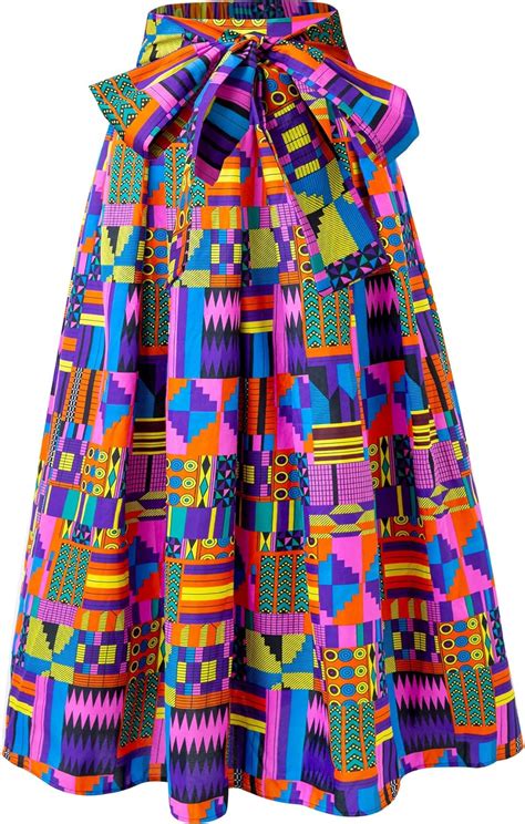 Shenbolen Women African Print Skirt Ankara Maxi Skirt Dashiki Skirt N One Size Amazonca