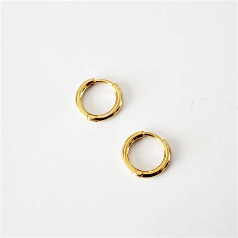 Tiny Hoop Earrings Gold Hoops Huggie Earrings Small Gold Etsy