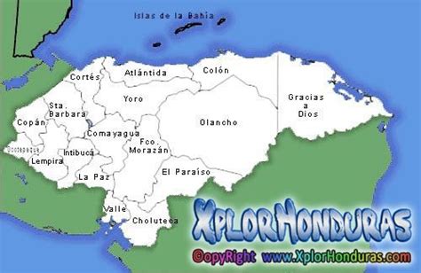 Departamentos Y Municipios De Honduras Honduras Ca Xplorhonduras Honduras