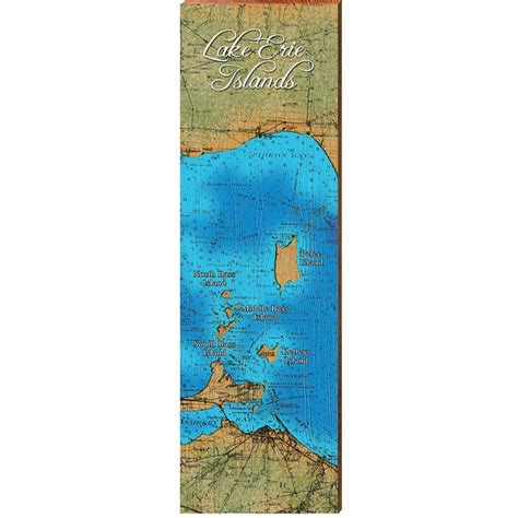 Lake Erie Islands Map Home Decor Art Print on Real Wood 9.5x30 - Etsy