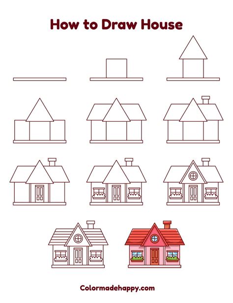 How To Draw A House Step By Step