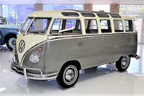 Early VW 23-window Samba bus that’s been restored with flair