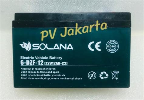 Baterai Aki Solana 12v 12ah Electric Vehicle Ev Battery 6 Dzf 12